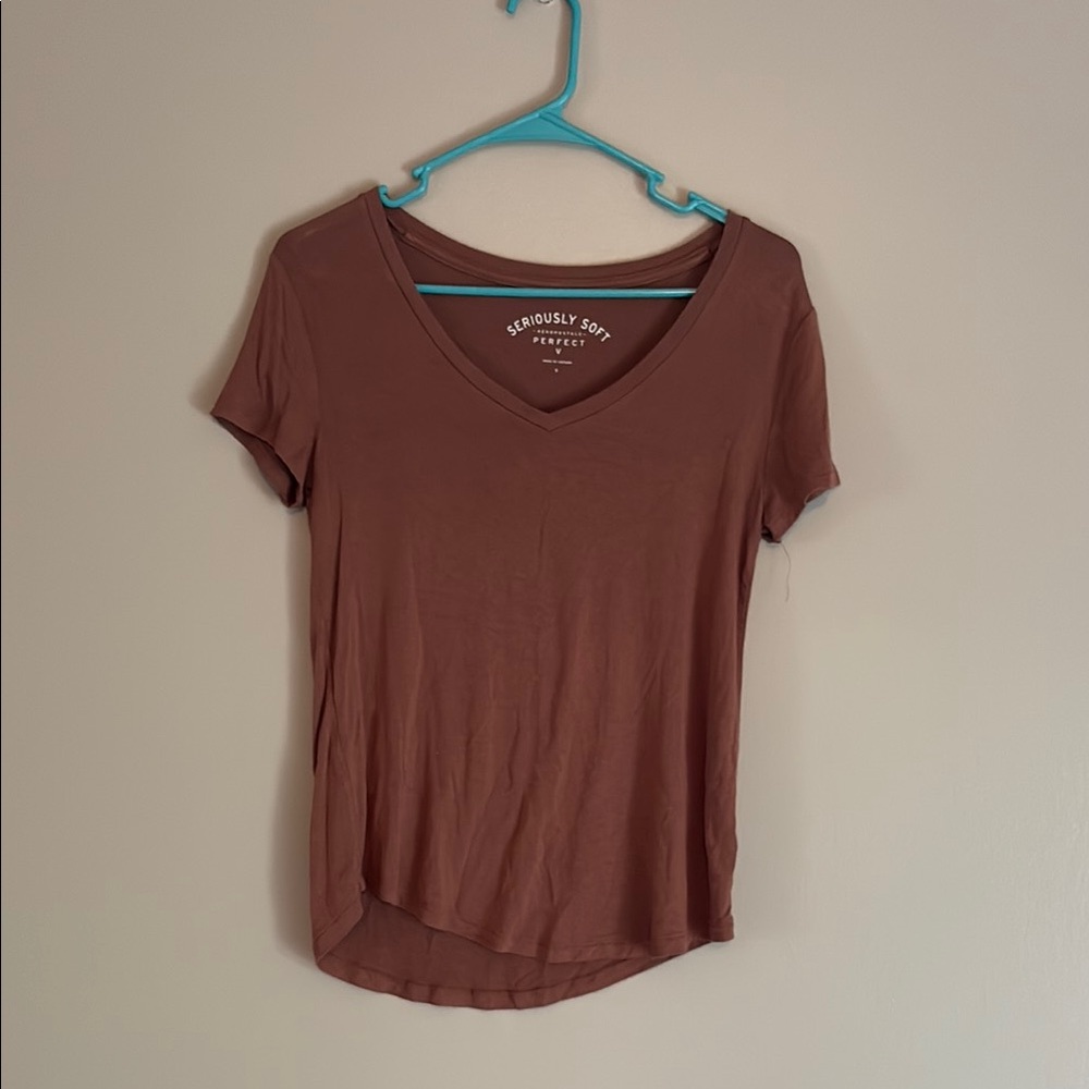 Aeropostale Burnt Peach Fitted Short Sleeve T-Shirt